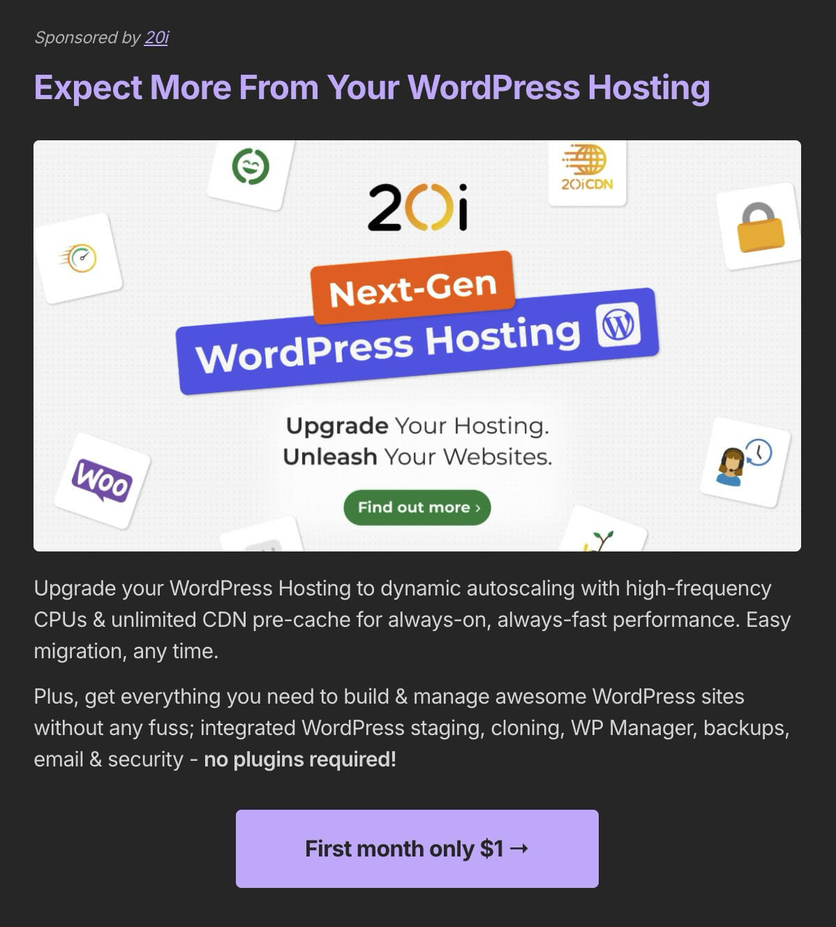 Another sponsor block in a Wednesday Unicorn Club email
