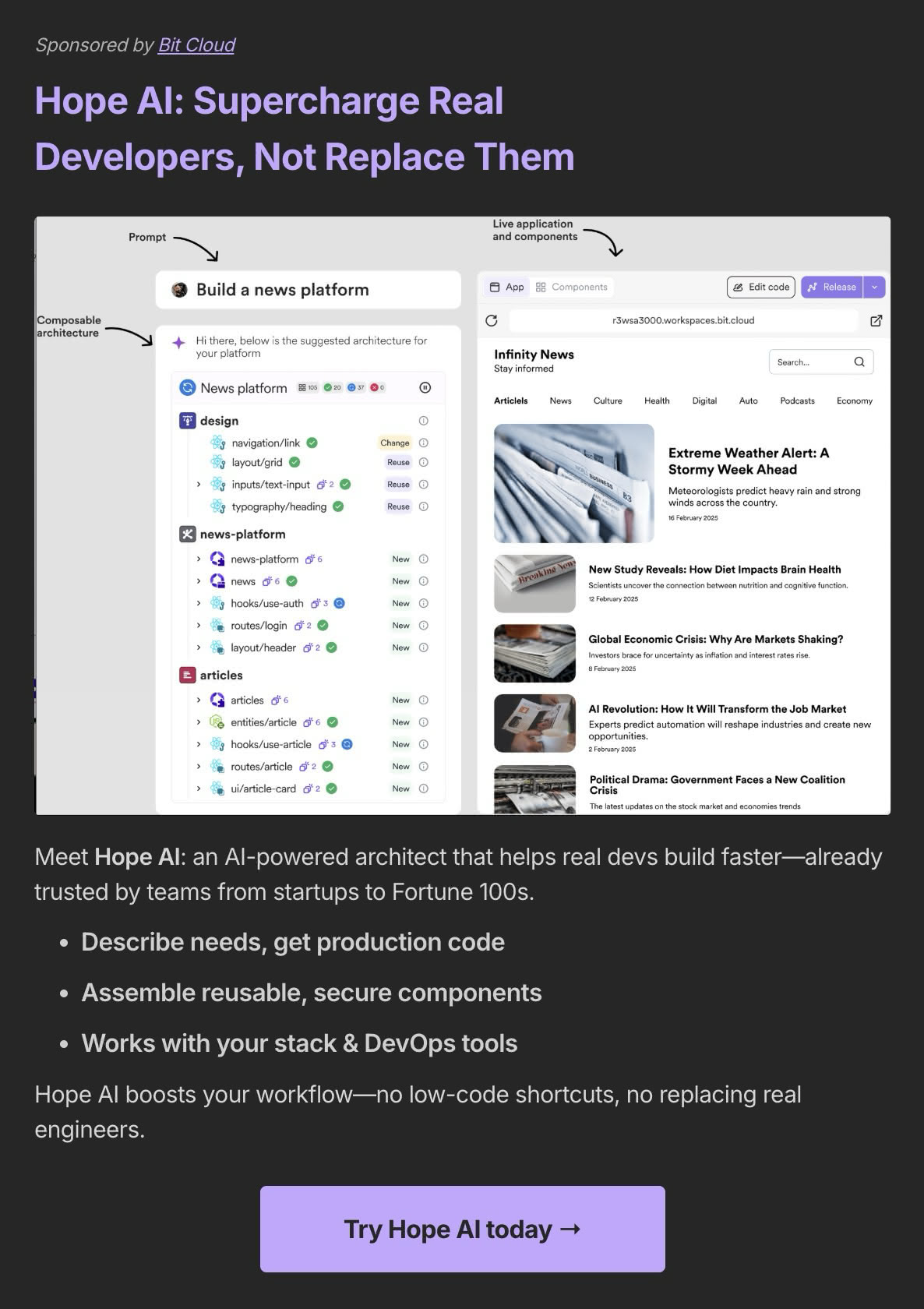 Example sponsor block on a permanent Unicorn Club issue page